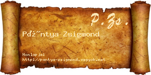 Pántya Zsigmond névjegykártya